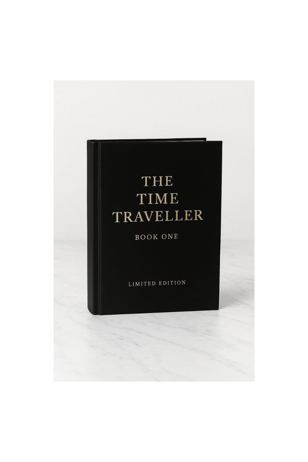 Cover of The Time Traveller – Book One (Limited Edition) by TAW Publishing. Black linen wrap with gold text.