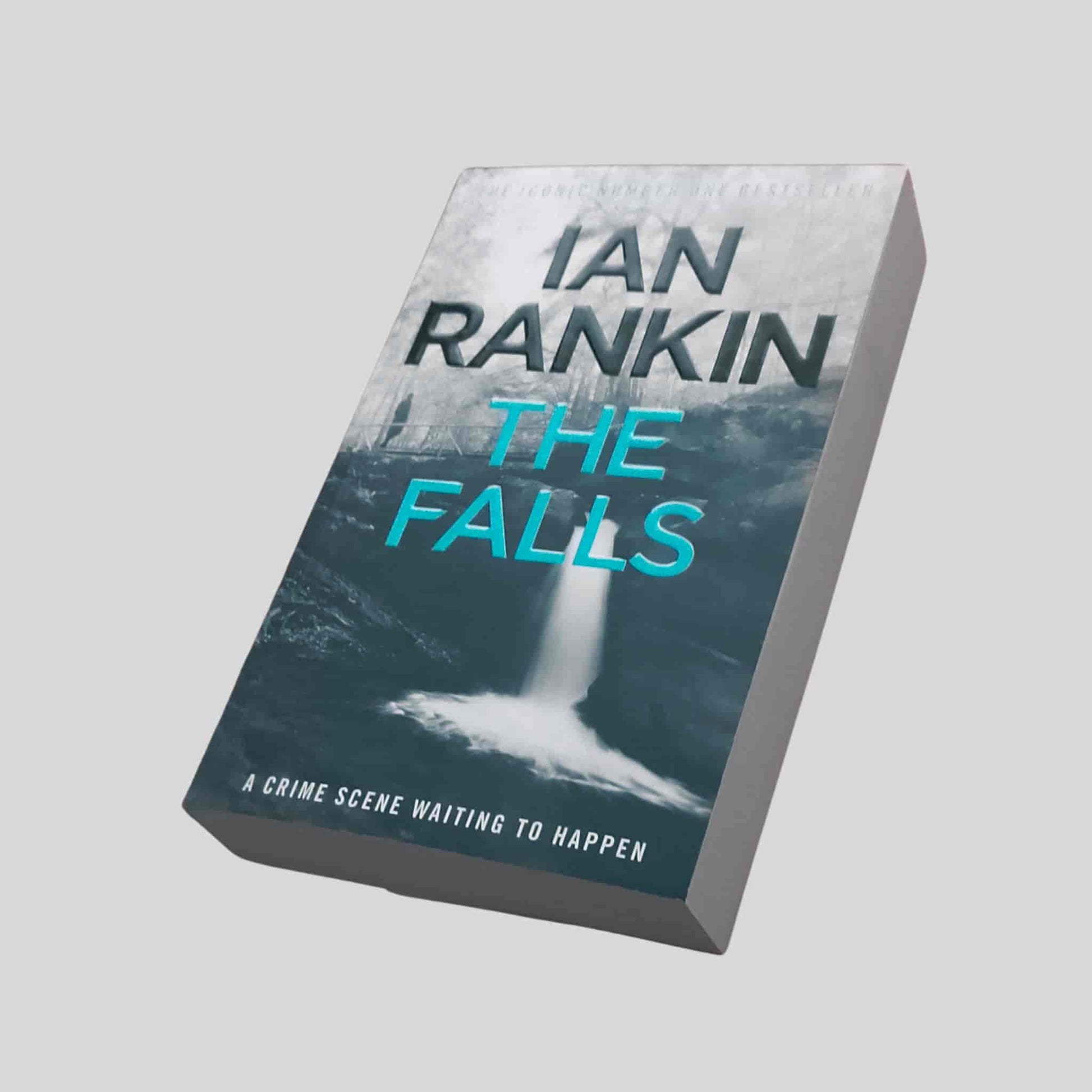 The crime thriller paperback book The Falls by Ian Rankin featuring a waterfall on the cover – a Rebus novel